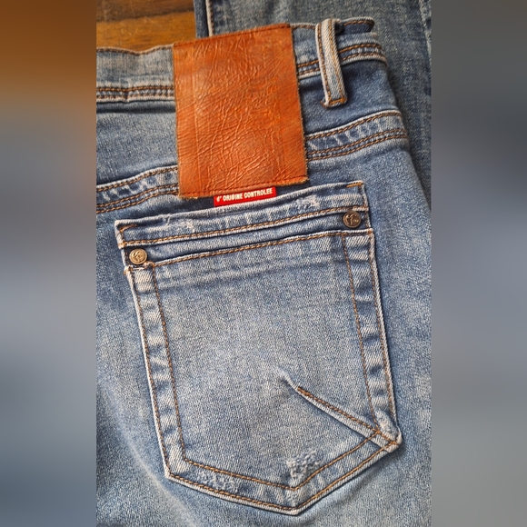 Cote De Nuits Distressed Patched Skinny Jeans size 36x33 - Picture 7 of 12